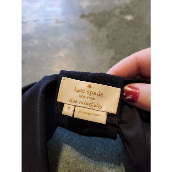 KATE SPADE NEW YORK $275 Bow Back Ponte Top in Black Size sz 4 - Picture 4 of 5